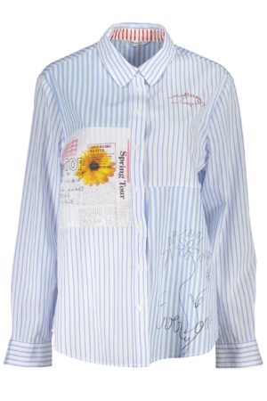 DESIGUAL CAMICIA MANICHE LUNGHE DONNA AZZURRO