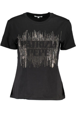 PATRIZIA PEPE T-SHIRT MANICHE CORTE DONNA NERO
