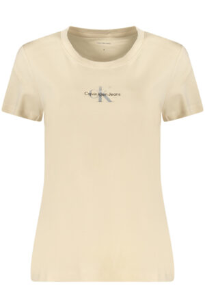 CALVIN KLEIN T-SHIRT MANICHE CORTE DONNA BEIGE