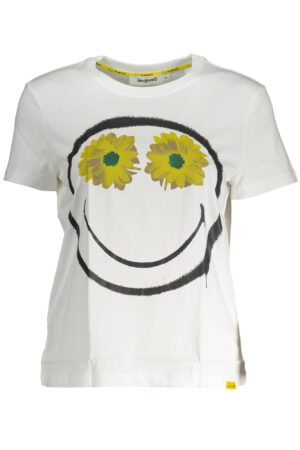 DESIGUAL T-SHIRT MANICHE CORTE DONNA BIANCO