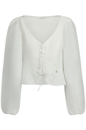 GUESS JEANS CAMICIA MANICHE LUNGHE DONNA BIANCO