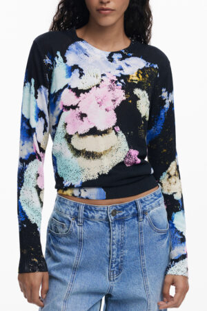 DESIGUAL MAGLIA DONNA NERO