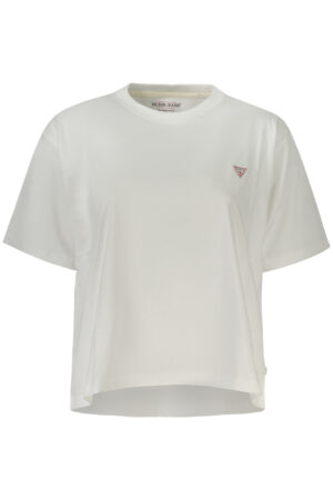 GUESS JEANS T-SHIRT MANICHE CORTE DONNA BIANCO