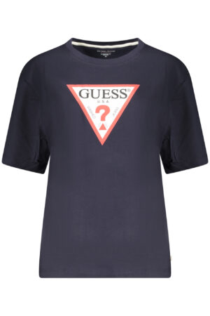 GUESS JEANS T-SHIRT MANICHE CORTE DONNA BLU