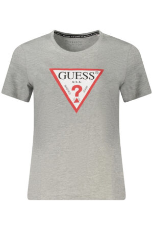 GUESS JEANS T-SHIRT MANICHE CORTE DONNA GRIGIO