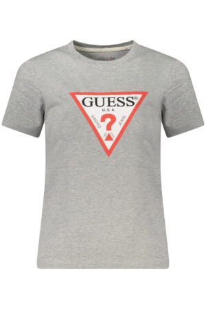 GUESS JEANS T-SHIRT MANICHE CORTE DONNA GRIGIO