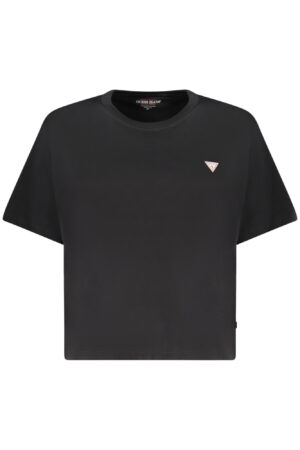 GUESS JEANS T-SHIRT MANICHE CORTE DONNA NERO