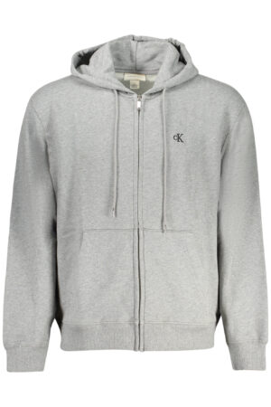 CALVIN KLEIN FELPA CON ZIP UOMO GRIGIO
