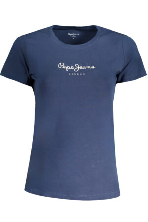 PEPE JEANS T-SHIRT MANICHE CORTE DONNA BLU