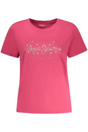 PEPE JEANS T-SHIRT MANICHE CORTE DONNA ROSA