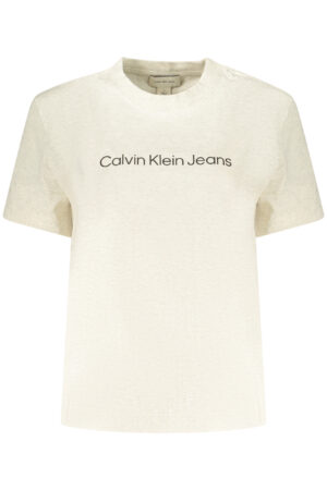 CALVIN KLEIN T-SHIRT MANICHE CORTE DONNA BEIGE