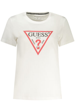 GUESS JEANS T-SHIRT MANICHE CORTE DONNA BIANCO