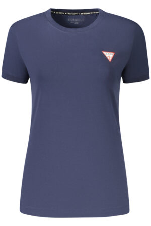 GUESS JEANS T-SHIRT MANICHE CORTE DONNA BLU