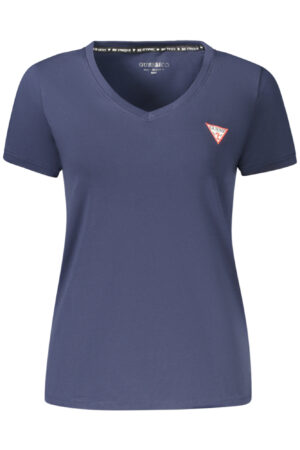 GUESS JEANS T-SHIRT MANICHE CORTE DONNA BLU