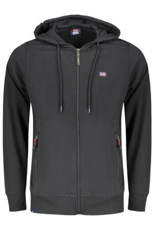 NORWAY 1963 FELPA CON ZIP UOMO NERO