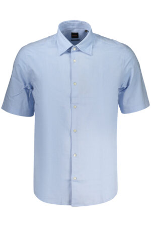 BOSS CAMICIA MANICHE CORTE UOMO AZZURRO