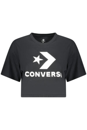 CONVERSE T-SHIRT MANICHE CORTE DONNA NERO
