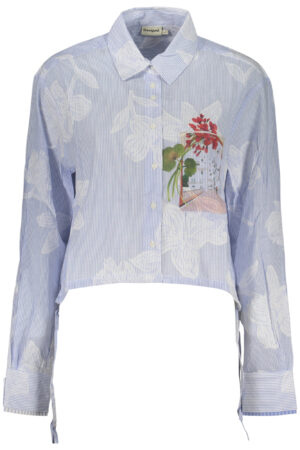 DESIGUAL CAMICIA MANICHE LUNGHE DONNA AZZURRO