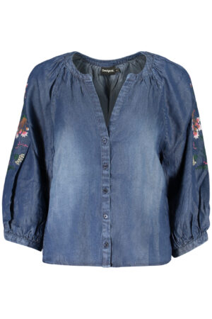 DESIGUAL CAMICIA MANICHE LUNGHE DONNA BLU