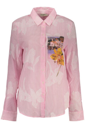 DESIGUAL CAMICIA MANICHE LUNGHE DONNA ROSA