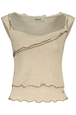 DESIGUAL CANOTTA DONNA BEIGE