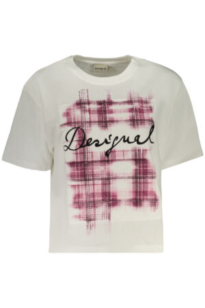 DESIGUAL T-SHIRT MANICHE CORTE DONNA BIANCO