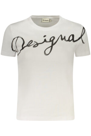 DESIGUAL T-SHIRT MANICHE CORTE DONNA BIANCO