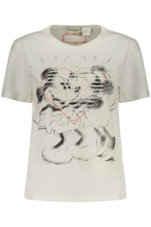 DESIGUAL T-SHIRT MANICHE CORTE DONNA BIANCO