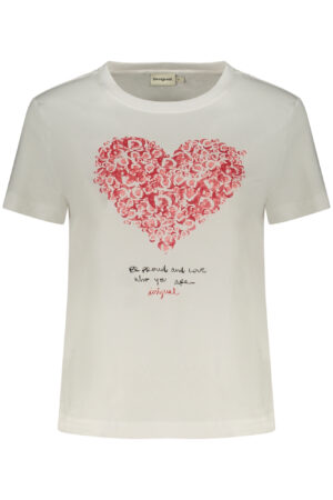 DESIGUAL T-SHIRT MANICHE CORTE DONNA BIANCO