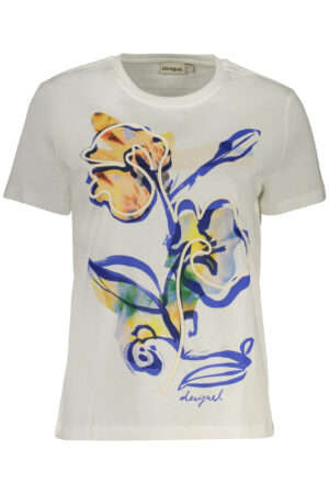 DESIGUAL T-SHIRT MANICHE CORTE DONNA BIANCO