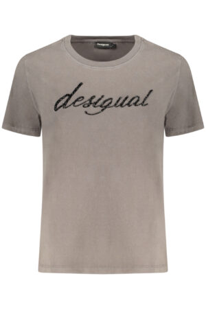 DESIGUAL T-SHIRT MANICHE CORTE DONNA GRIGIO