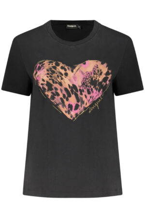 DESIGUAL T-SHIRT MANICHE CORTE DONNA NERO