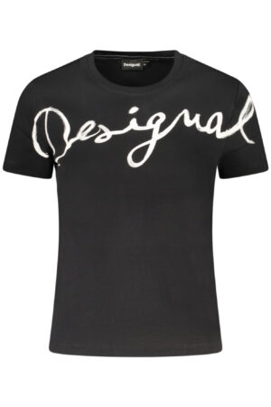 DESIGUAL T-SHIRT MANICHE CORTE DONNA NERO