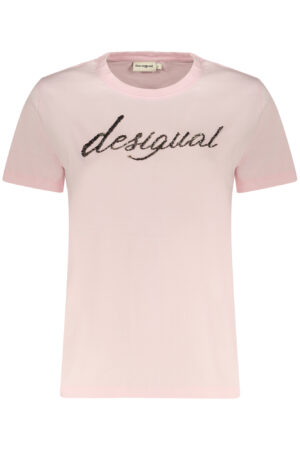 DESIGUAL T-SHIRT MANICHE CORTE DONNA ROSA