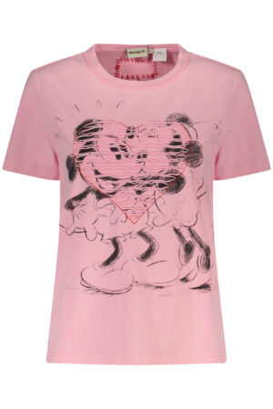 DESIGUAL T-SHIRT MANICHE CORTE DONNA ROSA