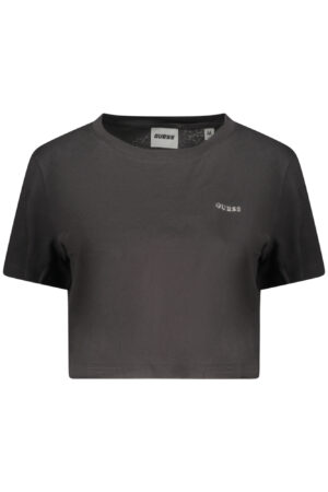 GUESS JEANS T-SHIRT MANICHE CORTE DONNA NERO