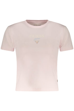 GUESS JEANS T-SHIRT MANICHE CORTE DONNA ROSA