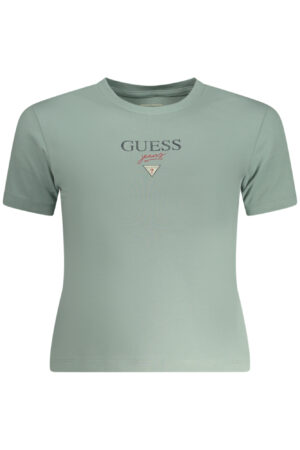 GUESS JEANS T-SHIRT MANICHE CORTE DONNA VERDE