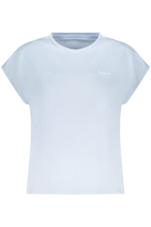 PEPE JEANS T-SHIRT MANICHE CORTE DONNA AZZURRO
