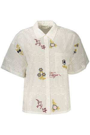 DESIGUAL CAMICIA MANICHE CORTE DONNA BIANCO