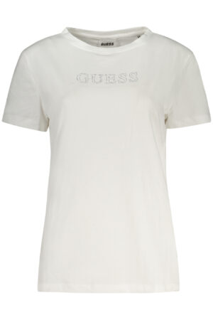 GUESS JEANS T-SHIRT MANICHE CORTE DONNA BIANCO
