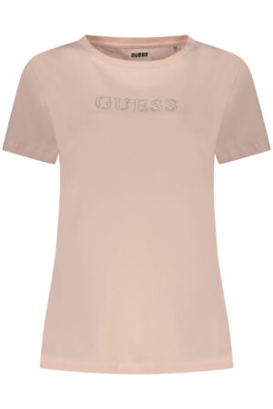 GUESS JEANS T-SHIRT MANICHE CORTE DONNA ROSA